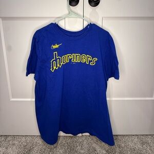 Nike Blue Mariners Tee with Yellow Logo